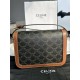 CELINE CLASSIQUE TRIOMPHE BAG IN TRIOMPHE CANVAS AND CALFSKIN