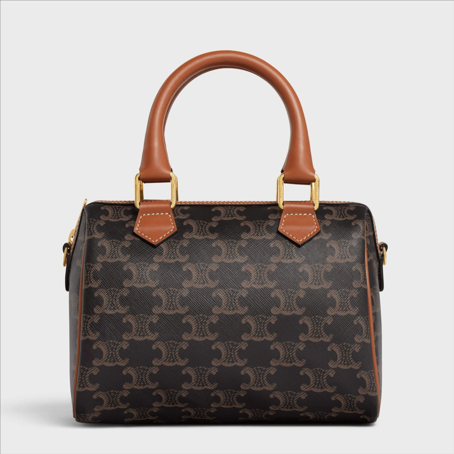 CELINE SMALL BOSTON IN TRIOMPHE CANVAS AND CALFSKIN