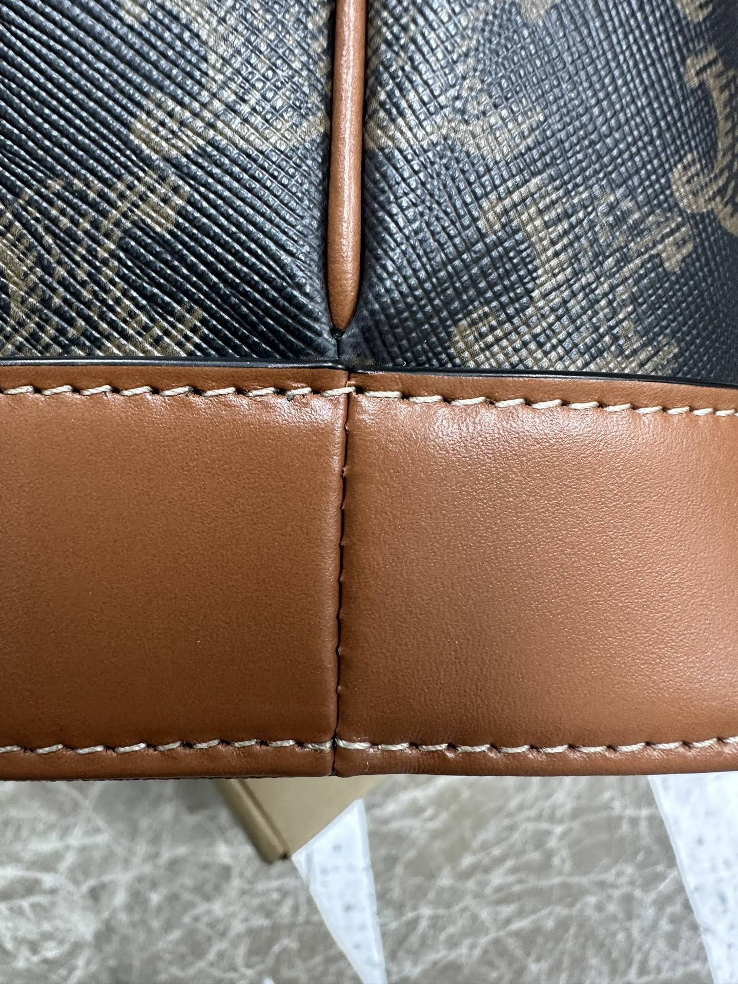 CELINE SMALL BUCKET IN TRIOMPHE CANVAS AND CALFSKIN