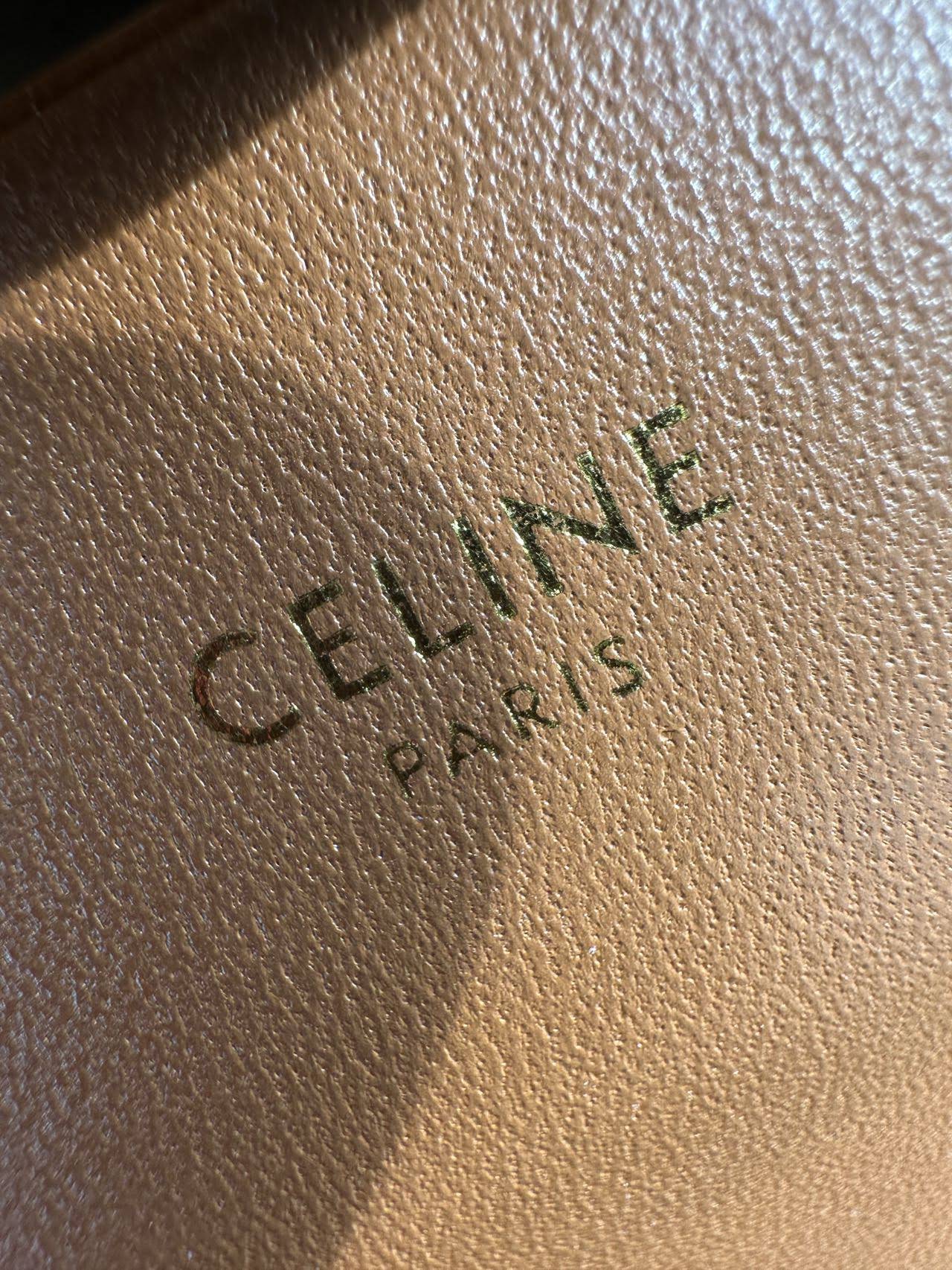 CELINE SHOULDER BAG CLAUDE IN TRIOMPHE CANVAS AND CALFSKIN