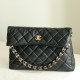 CHANEL 24P New Hobo Bag in Lambskin AS4736 Black Maxi