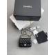 CHANEL 24P Seasonal Mini Flap Bag with Pearl Top Handle Chain AS4385 Black