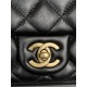 CHANEL 24P Seasonal Mini Flap Bag with Pearl Top Handle Chain AS4385 Black