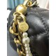 CHANEL 24P Seasonal Mini Flap Bag with Pearl Top Handle Chain AS4385 Black