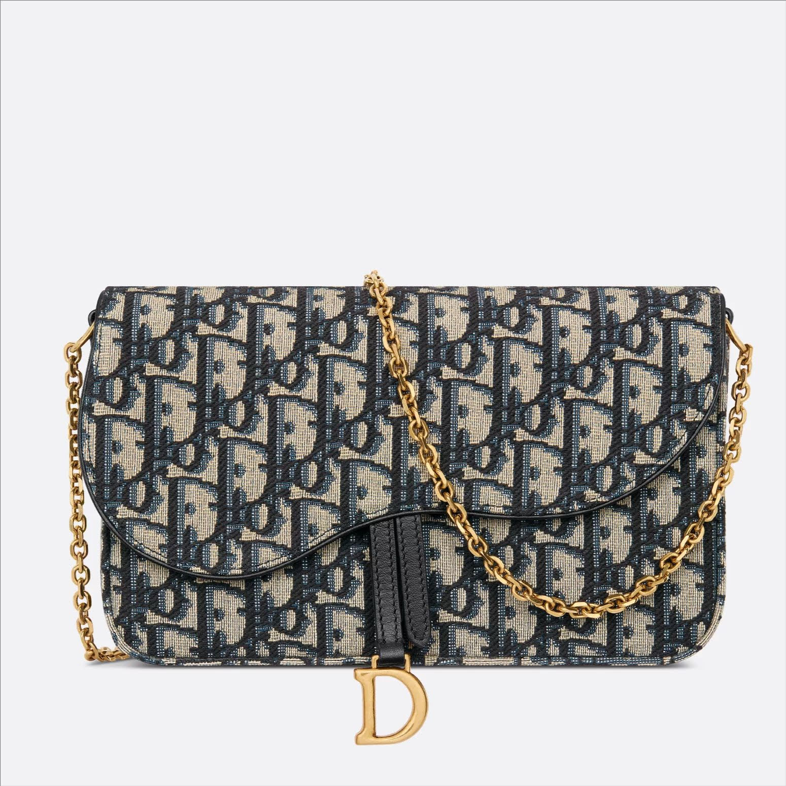 CHRISTIAN DIOR Medium Saddle Pouch with Chain