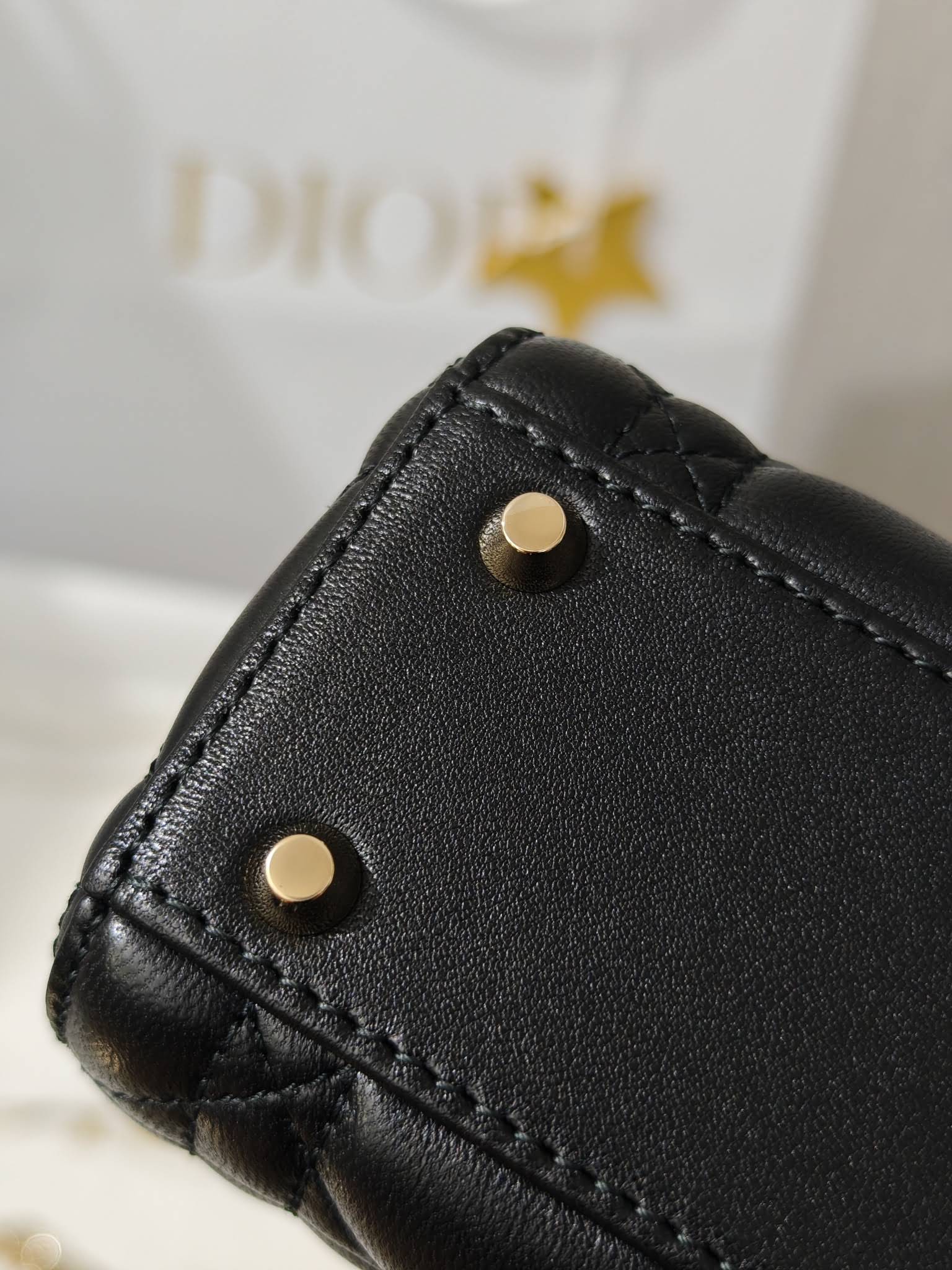 CHRISTIAN DIOR Mini Lady Dior Bag /Black Cannage Lambskin