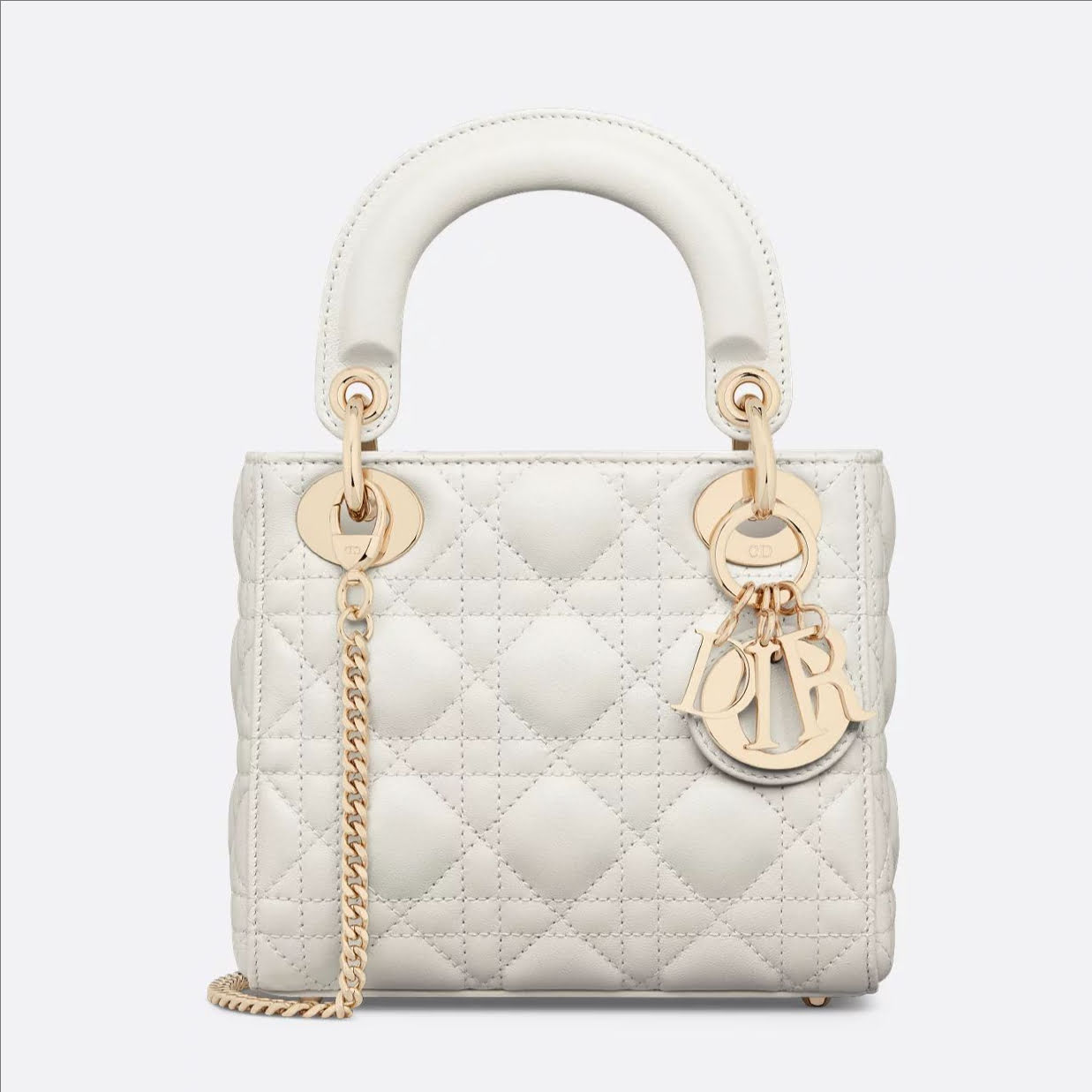 CHRISTIAN DIOR Mini Lady Dior Bag /Latte Cannage Lambskin