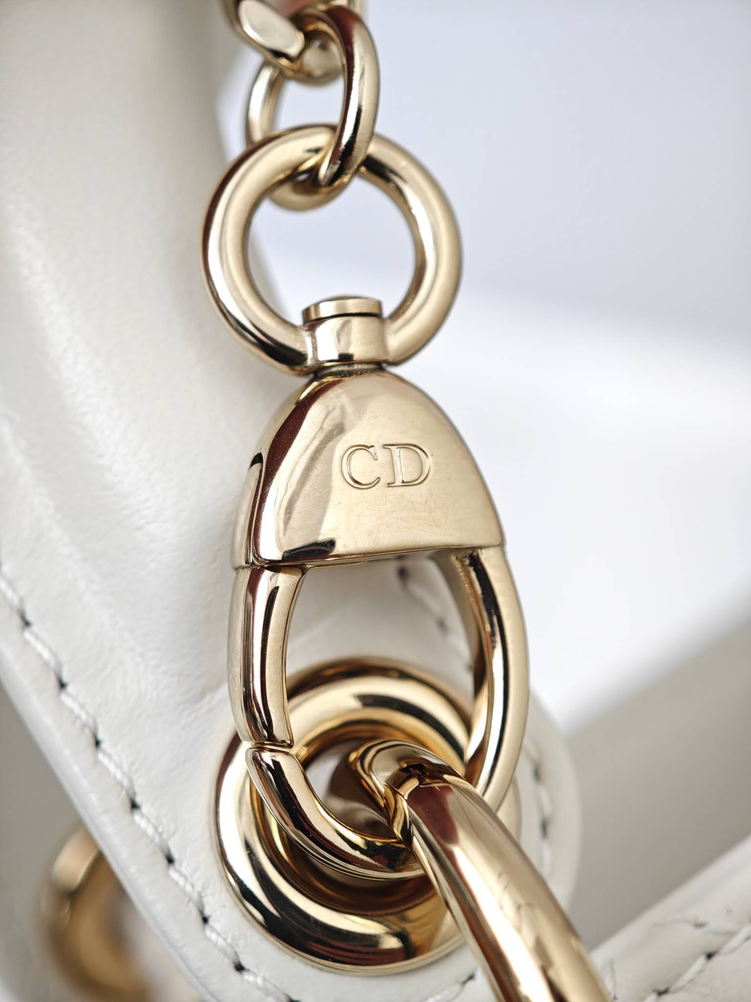 CHRISTIAN DIOR Mini Lady Dior Bag /Latte Cannage Lambskin