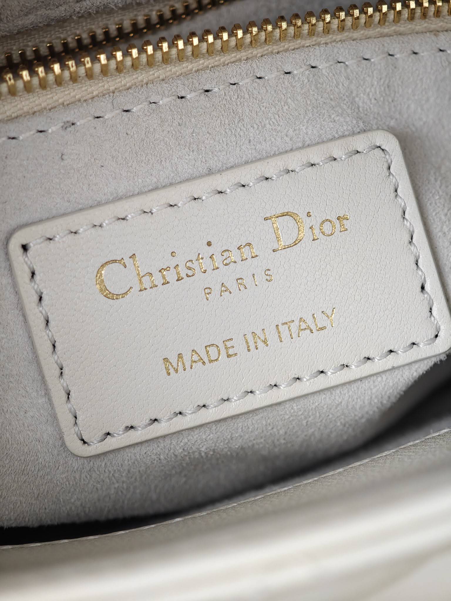 CHRISTIAN DIOR Mini Lady Dior Bag /Latte Cannage Lambskin