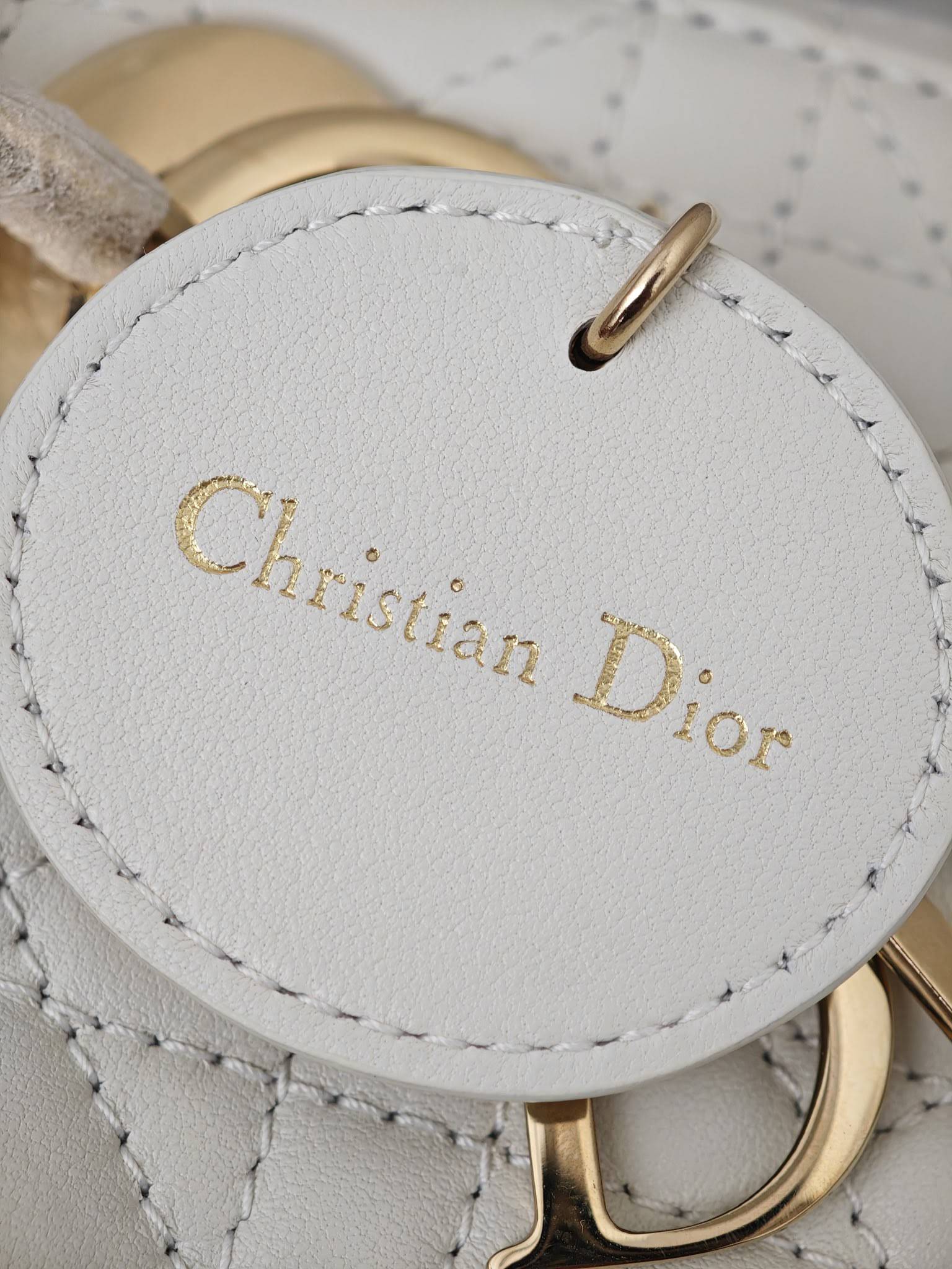 CHRISTIAN DIOR Mini Lady Dior Bag /Latte Cannage Lambskin