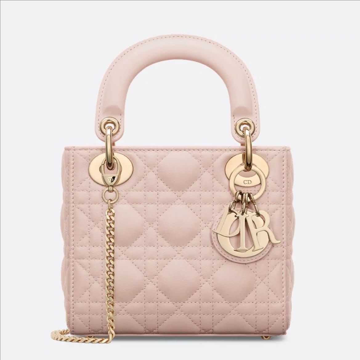 CHRISTIAN DIOR Mini Lady Dior Bag /Powder Pink Cannage Lambskin