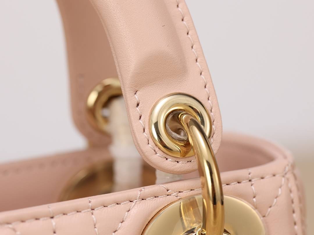 CHRISTIAN DIOR Mini Lady Dior Bag /Powder Pink Cannage Lambskin