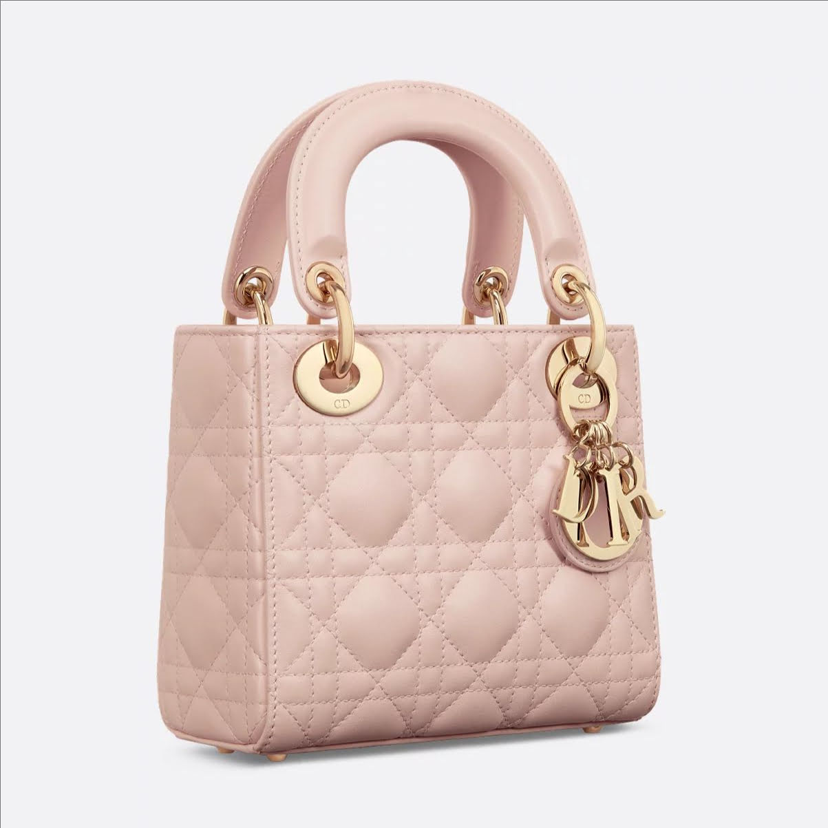 CHRISTIAN DIOR Mini Lady Dior Bag /Powder Pink Cannage Lambskin