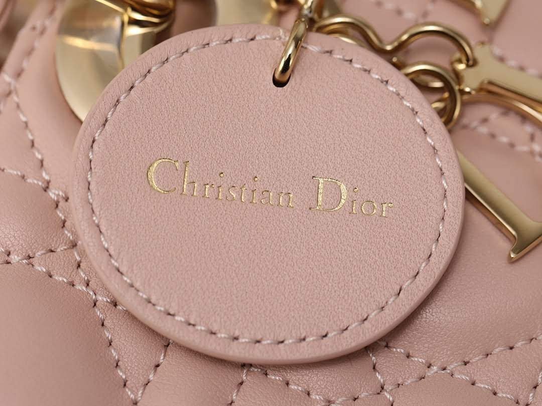 CHRISTIAN DIOR Mini Lady Dior Bag /Powder Pink Cannage Lambskin