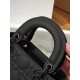 CHRISTIAN DIOR Mini Lady Dior Bag /Black Ultramatte Cannage Calfskin