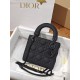 CHRISTIAN DIOR Mini Lady Dior Bag /Black Ultramatte Cannage Calfskin