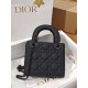 CHRISTIAN DIOR Mini Lady Dior Bag /Black Ultramatte Cannage Calfskin