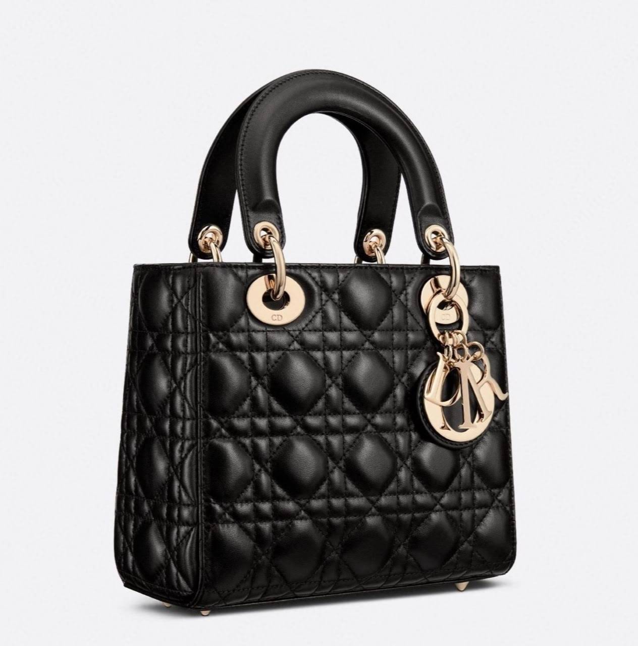 CHRISTIAN DIOR Small Lady Dior Bag /Black Cannage Lambskin