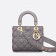 CHRISTIAN DIOR Small Lady Dior Bag /Gray Cannage Lambskin