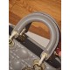 CHRISTIAN DIOR Small Lady Dior Bag /Gray Cannage Lambskin