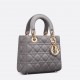 CHRISTIAN DIOR Small Lady Dior Bag /Gray Cannage Lambskin