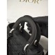 CHRISTIAN DIOR Small Lady Dior Bag /Black Ultramatte Cannage Calfskin