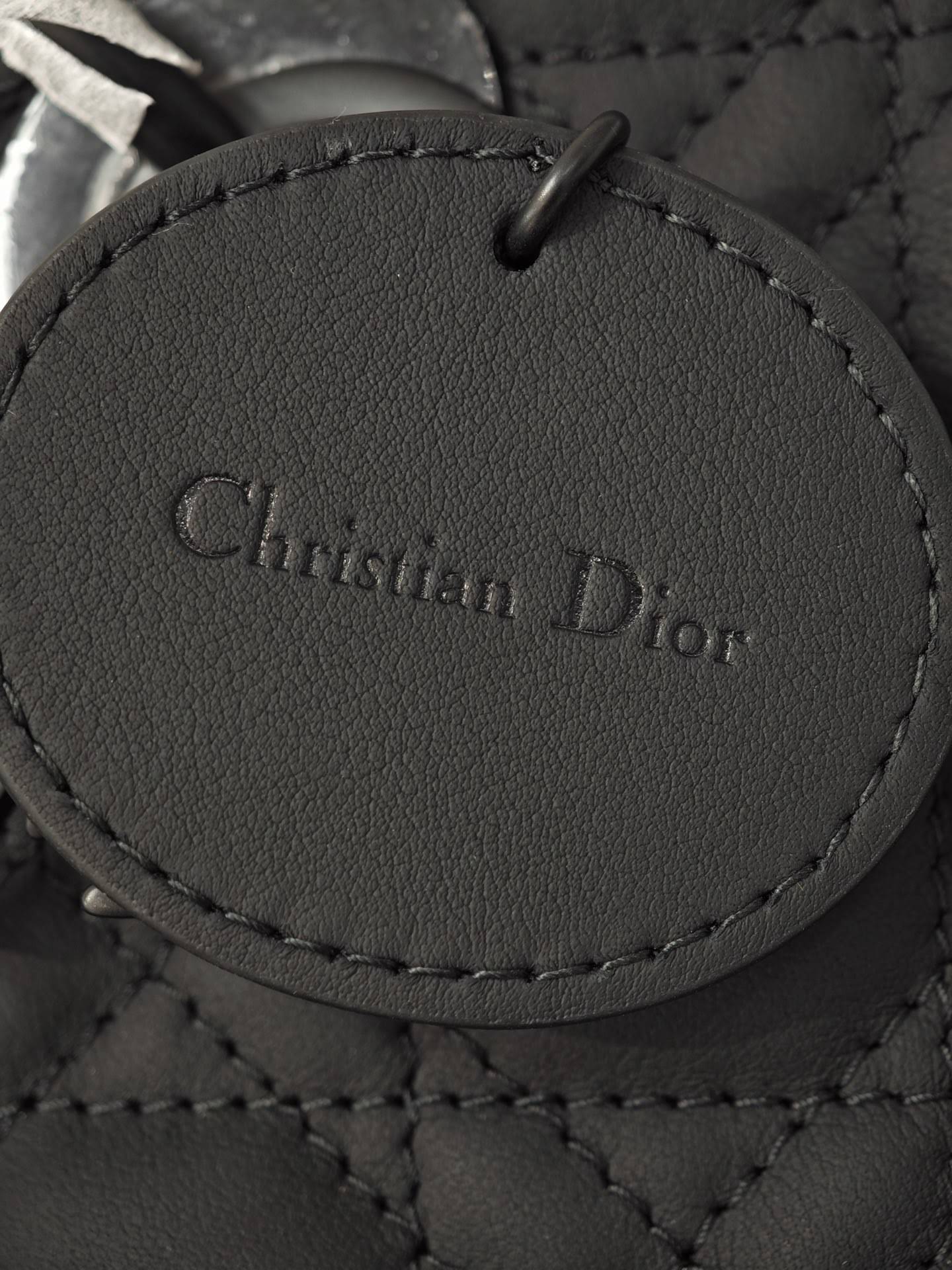 CHRISTIAN DIOR Small Lady Dior Bag /Black Ultramatte Cannage Calfskin