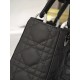 CHRISTIAN DIOR Small Lady Dior Bag /Black Ultramatte Cannage Calfskin