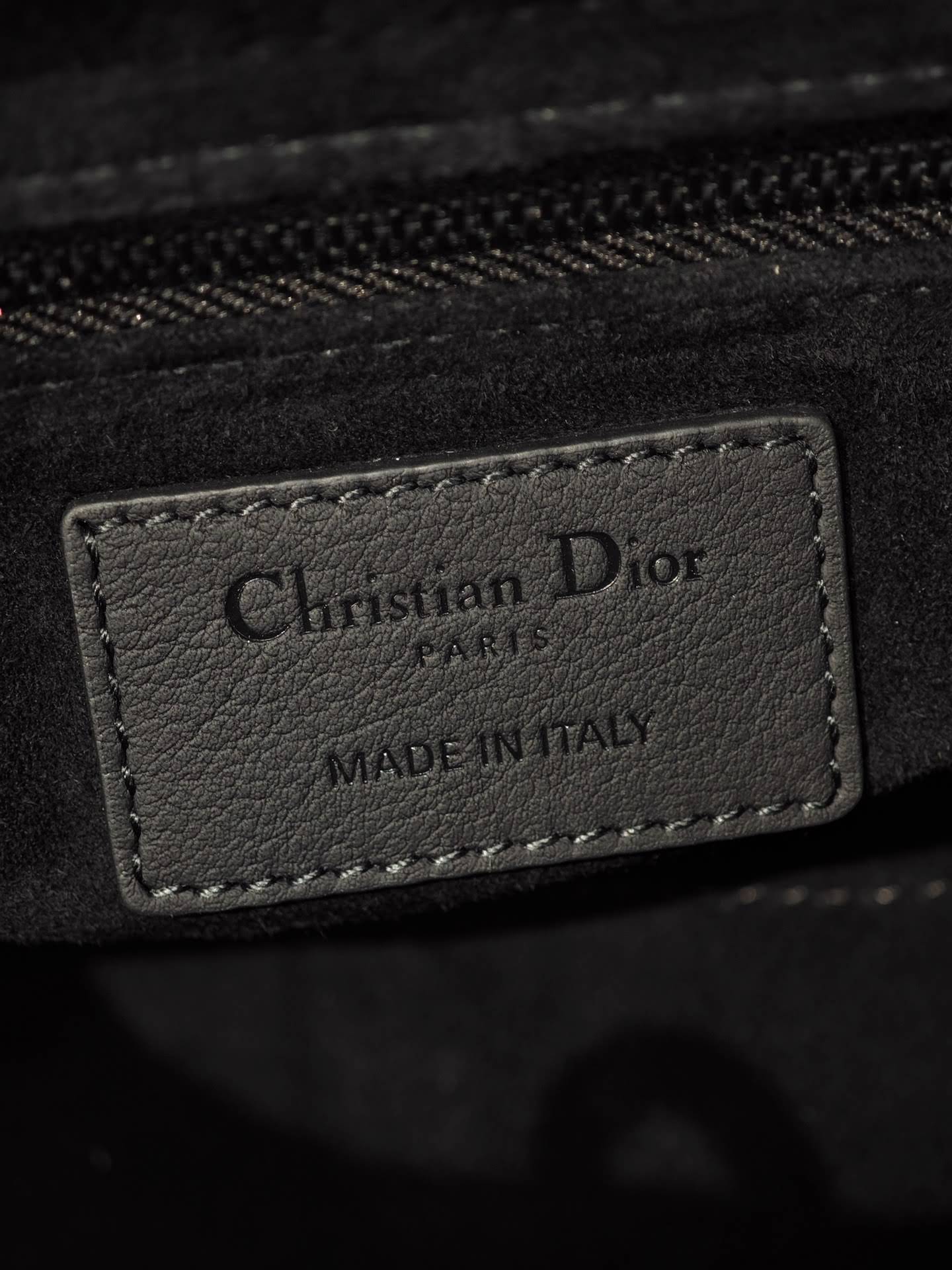 CHRISTIAN DIOR Small Lady Dior Bag /Black Ultramatte Cannage Calfskin