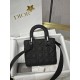 CHRISTIAN DIOR Small Lady Dior Bag /Black Ultramatte Cannage Calfskin