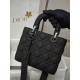 CHRISTIAN DIOR Small Lady Dior Bag /Black Ultramatte Cannage Calfskin