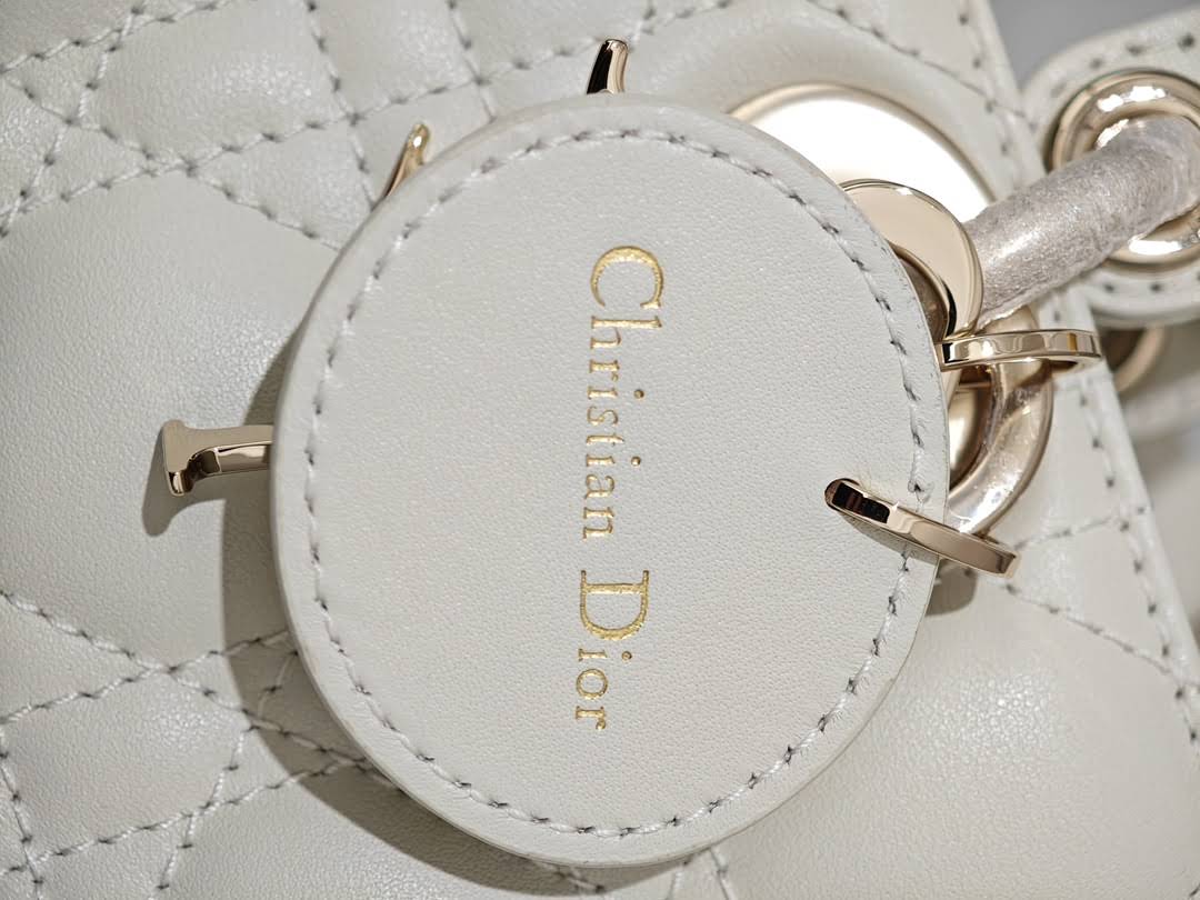 CHRISTIAN DIOR Small Lady D-Joy Bag /Latte Cannage Lambskin