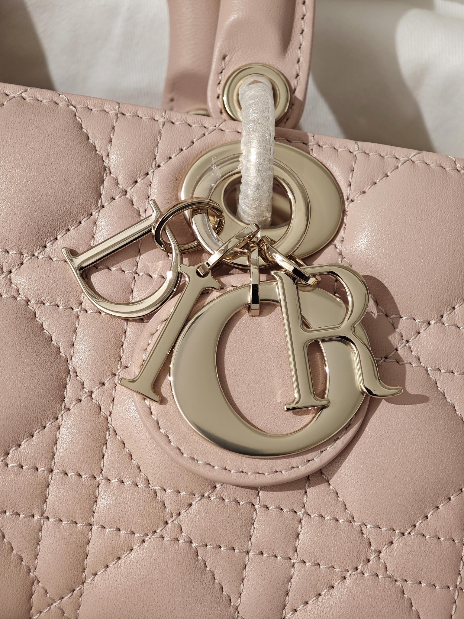 CHRISTIAN DIOR Small Lady D-Joy Bag /Pale Pink Cannage Lambskin