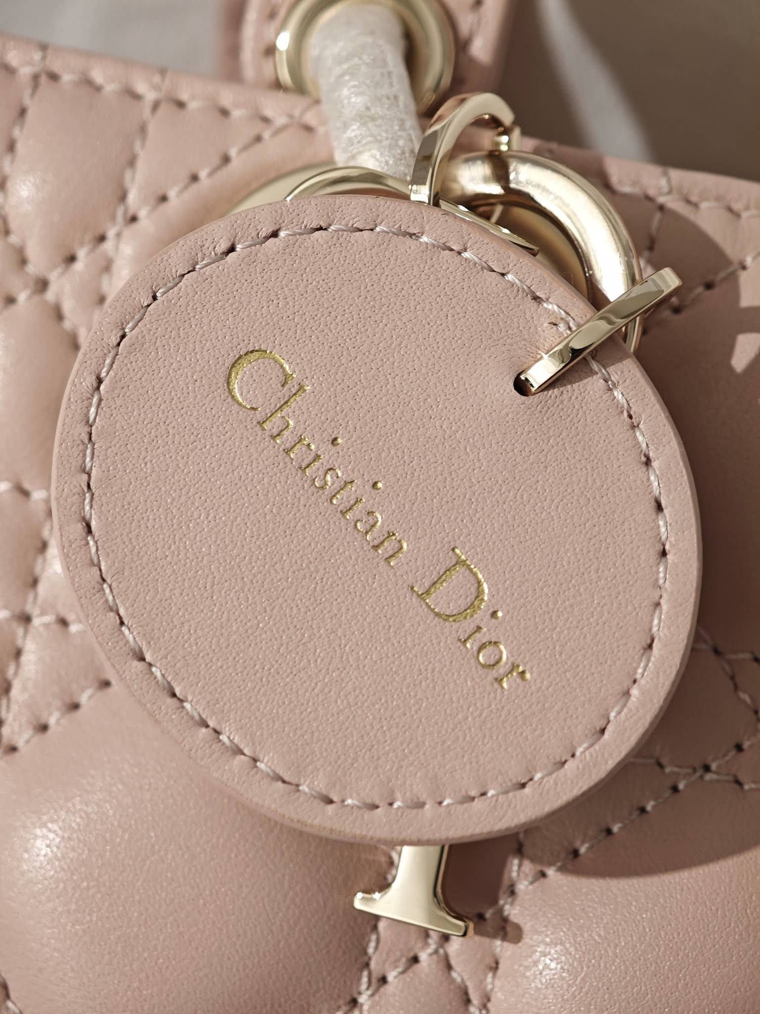 CHRISTIAN DIOR Small Lady D-Joy Bag /Pale Pink Cannage Lambskin