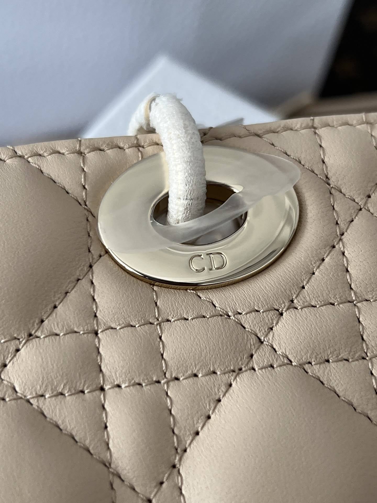 CHRISTIAN DIOR Small Lady D-Joy Bag /Biscuit Cannage Lambskin