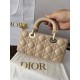 CHRISTIAN DIOR Small Lady D-Joy Bag /Biscuit Cannage Lambskin