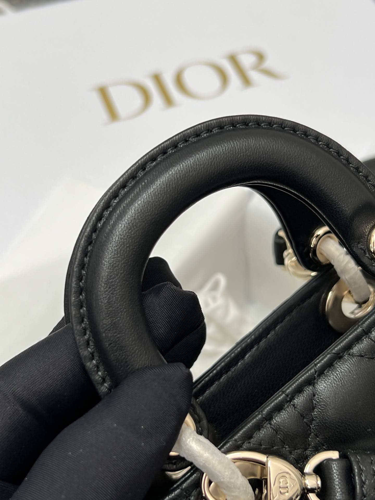 CHRISTIAN DIOR Mini Lady Dior Bag /Black Cannage Lambskin