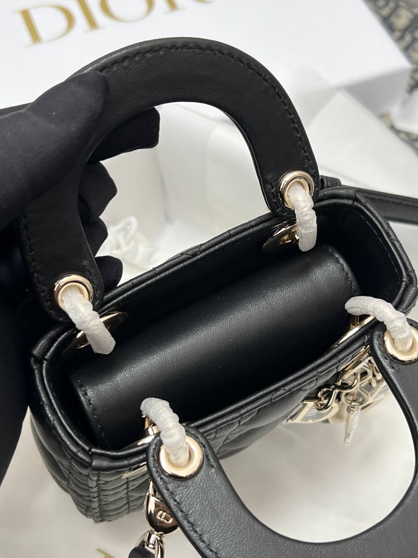 CHRISTIAN DIOR Mini Lady Dior Bag /Black Cannage Lambskin