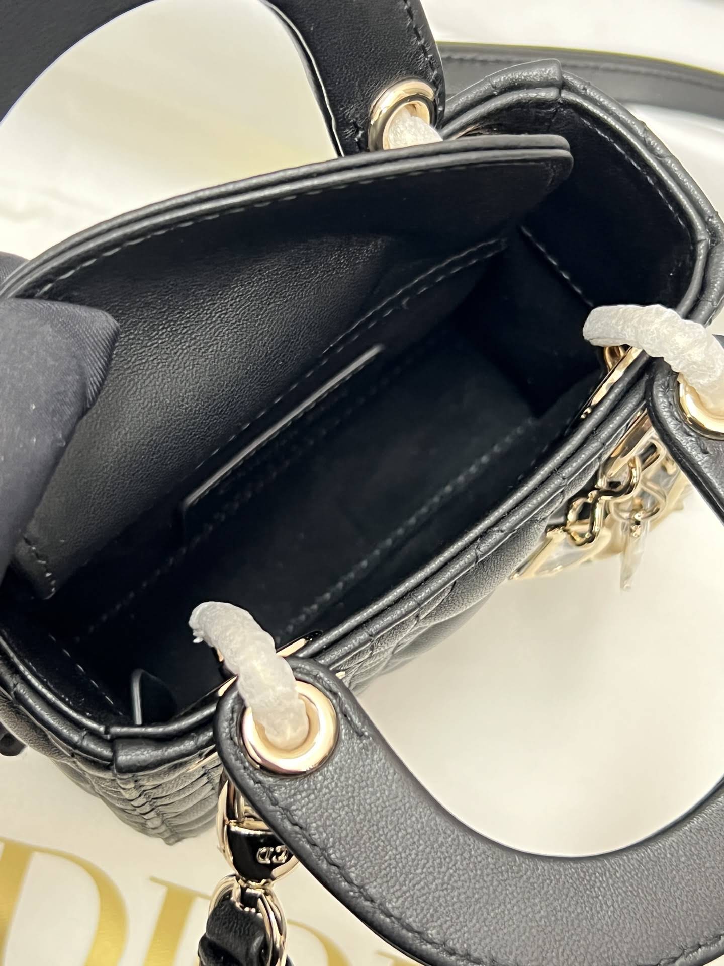 CHRISTIAN DIOR Mini Lady Dior Bag /Black Cannage Lambskin