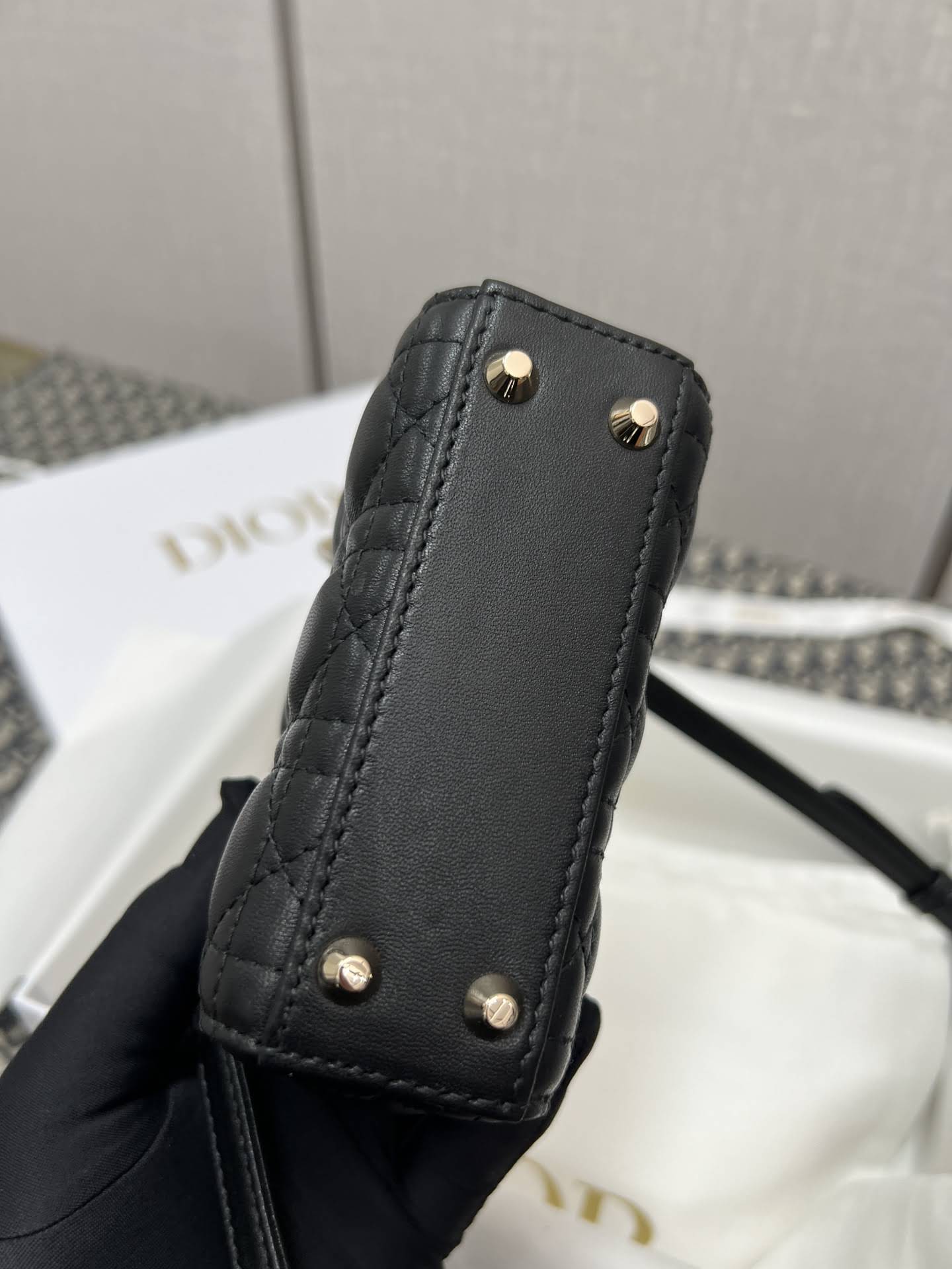 CHRISTIAN DIOR Mini Lady Dior Bag /Black Cannage Lambskin