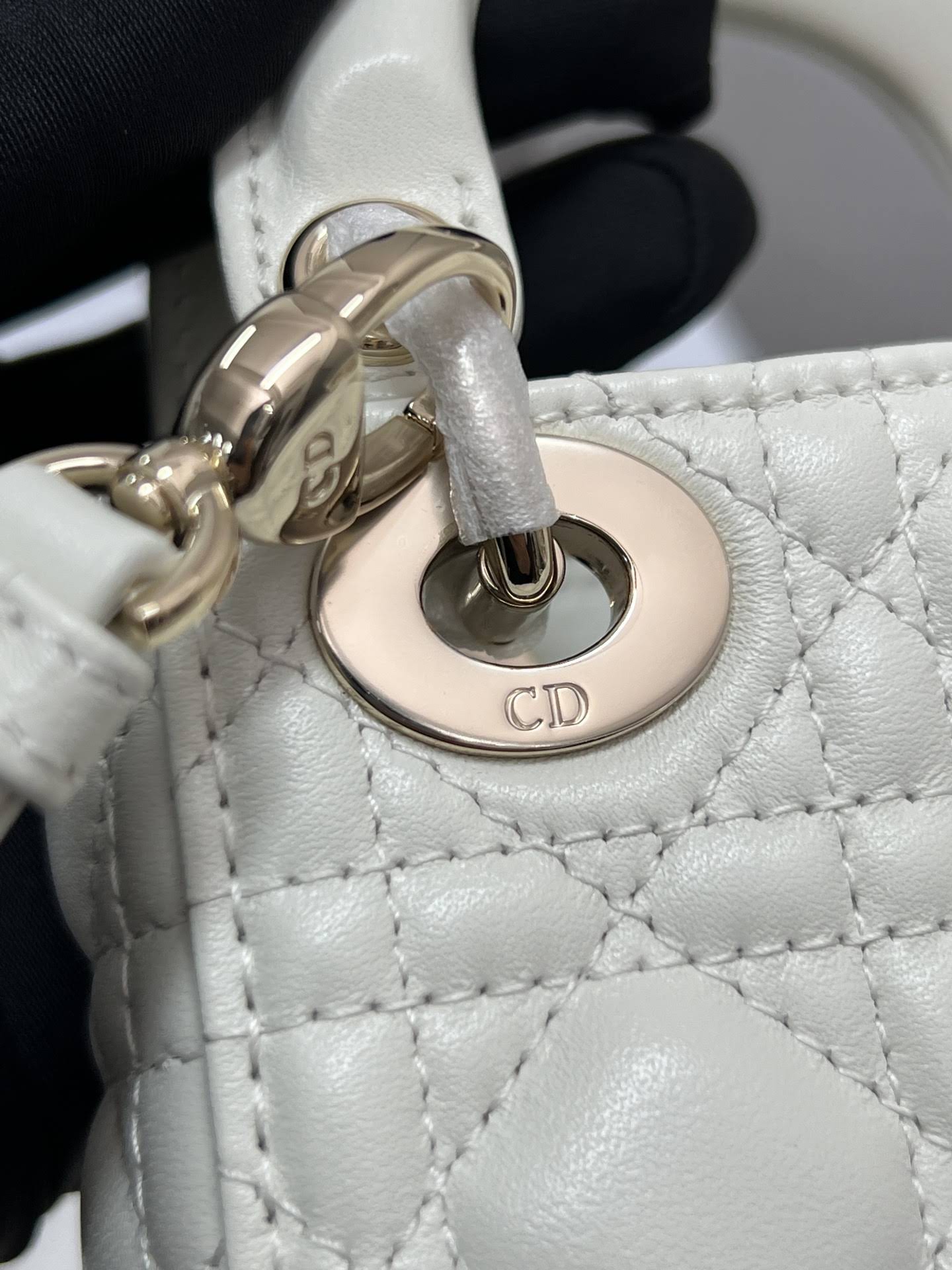 CHRISTIAN DIOR Mini Lady Dior Bag /Latte Cannage Lambskin