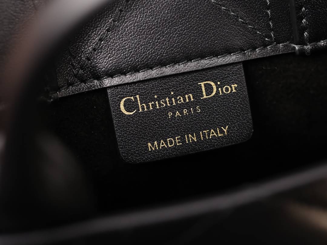 CHRISTIAN DIOR Mini Dior Book Tote /Black Macrocannage Calfskin