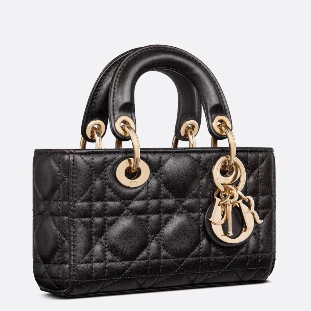 CHRISTIAN DIOR Lady D-Joy Micro Bag /Black Cannage Lambskin