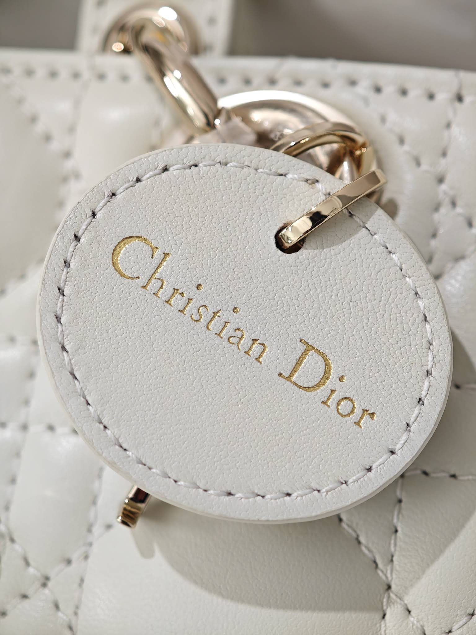 CHRISTIAN DIOR Lady D-Joy Micro Bag /Latte Cannage Lambskin