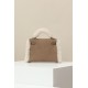 HERMES Teddy Mini Kelly 19 Bag /CK18 Elephant Grey / Silver Hardware / Swift Leather / Suede / Sheepskin