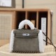 HERMES Teddy Mini Kelly 19 Bag /Elephant Grey Silver Hardware