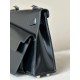 HERMES Kelly En Desordre 20 Handmade Bag /CK89 Black / Silver Hardware / Box Leather