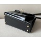 HERMES Kelly En Desordre 20 Handmade Bag /CK89 Black / Silver Hardware / Box Leather