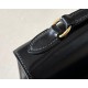 HERMES Kelly En Desordre 20 Handmade Bag /CK89 Black / Silver Hardware / Box Leather