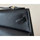 HERMES Kelly En Desordre 20 Handmade Bag /CK89 Black / Silver Hardware / Box Leather